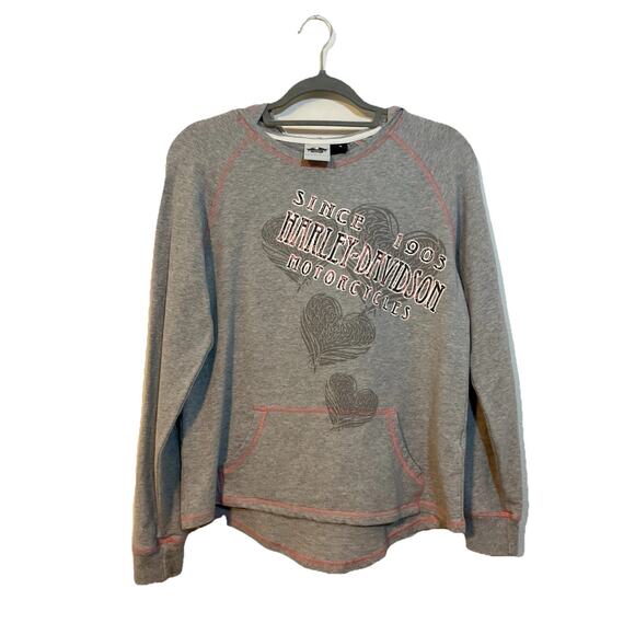 Harley-Davidson Women's Pullover Hoodie Sweatshirt Charcoal Gray, Size Medium - Picture 1 of 3